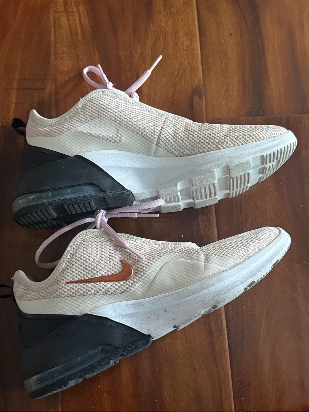 Nike Women's Light Pink Mesh Slip-On Sneakers with Rose Gold Swoosh